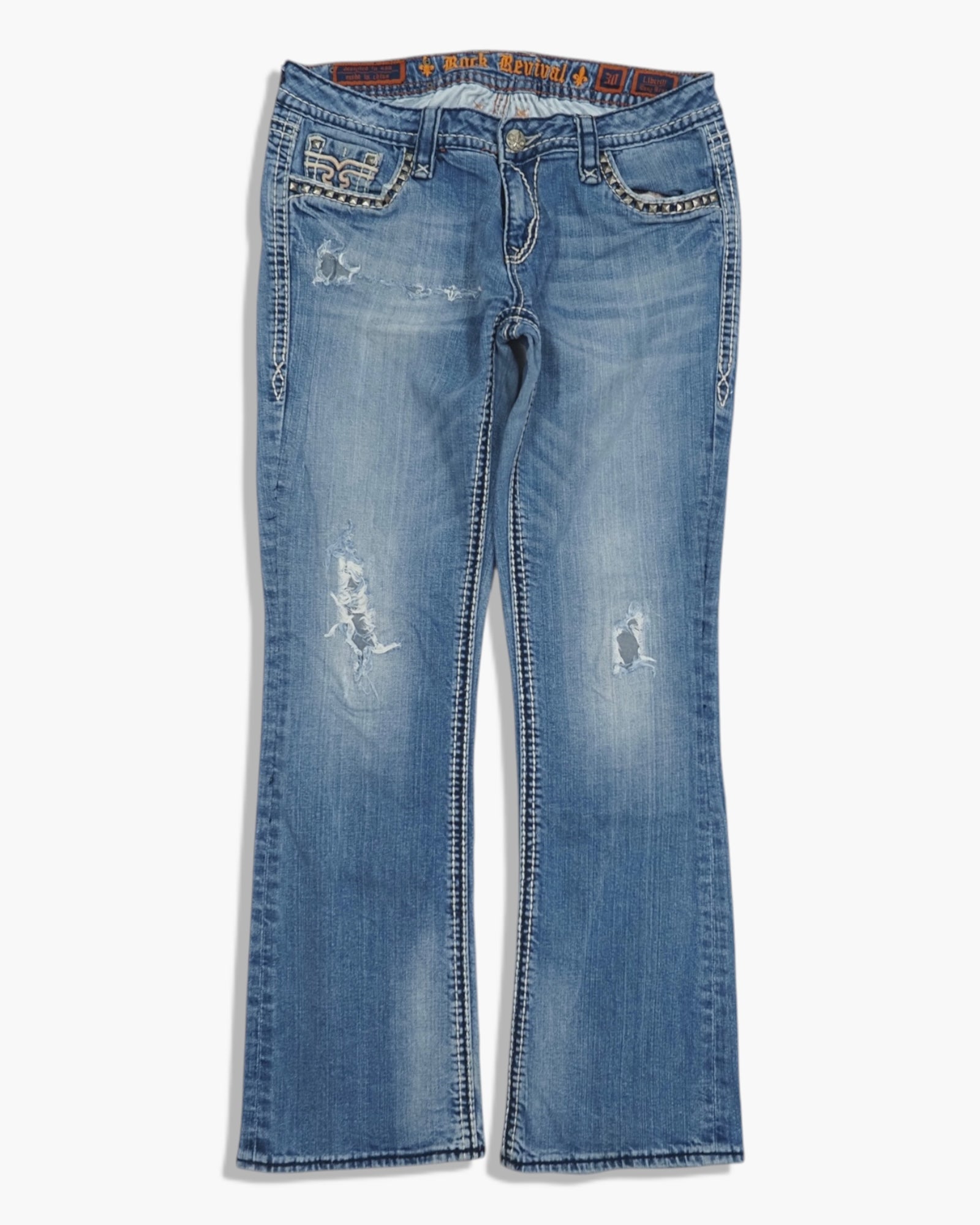 Vintage Bootcut Rock Revival Damen Jeans L